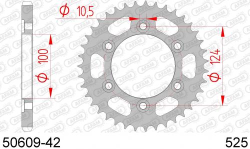 AFAM REAR STEEL 42T, 525 AF25060942