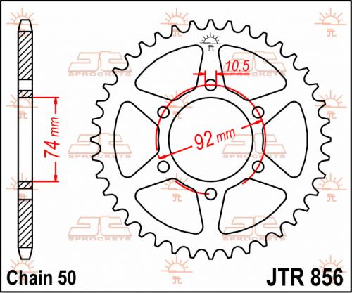 JT SPROCKETS REAR STEEL 45T, 530 JTR085645