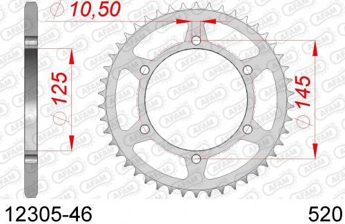 AFAM REAR STEEL 46T, 520 AF21230546