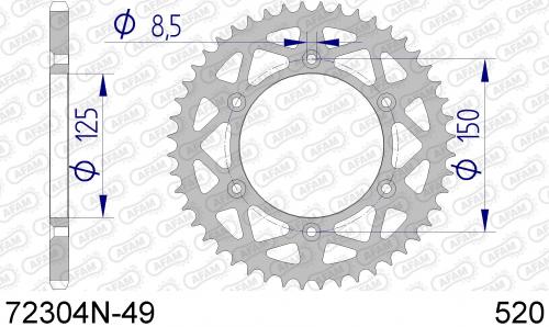 AFAM REAR ALU 49T, 520 AF572304N49