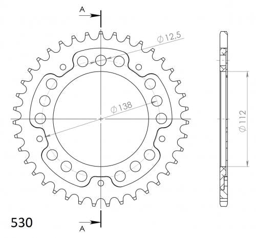 SUPERSPROX SUPERSPROX REAR STEALTH 39T, GOLD, 530 SU630239G