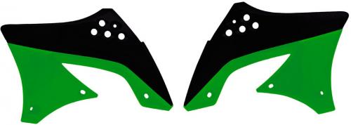 RTECH RADIATOR SCOOPS KAWASAKI BLACK-GREEN (OE) 566225165