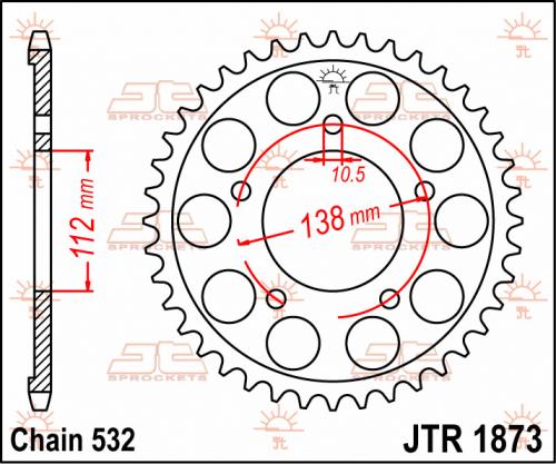 JT SPROCKETS REAR STEEL 48T, 532 JTR187348