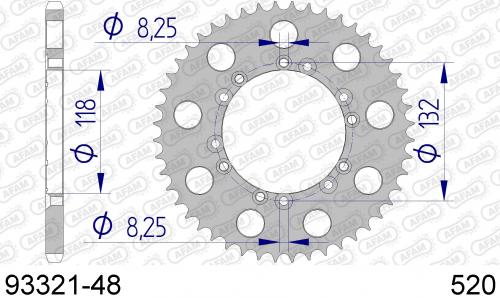 AFAM REAR ALU 48T, 520 AF59332148