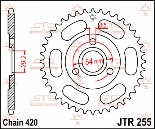 JT SPROCKETS REAR STEEL 35T, 420 JTR025535