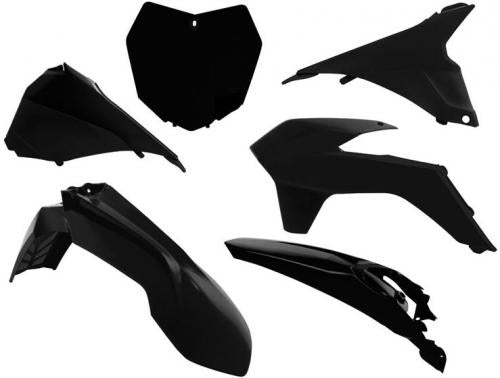 RTECH PLASTICS KIT 6 PCS KTM BLACK (OE)