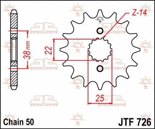 JT SPROCKETS FRONT STEEL 15T, 530 JTF072615