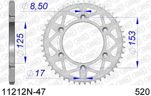 AFAM REAR ALU 47T, 520 AF511212N47