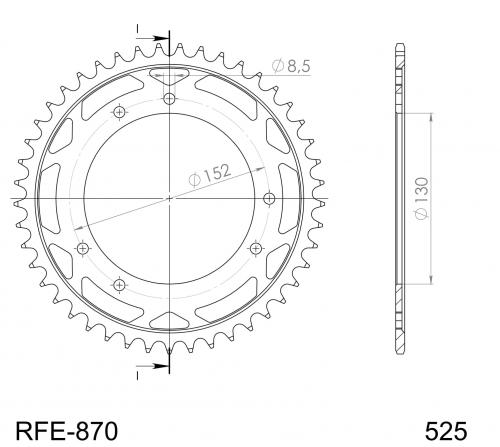 SUPERSPROX SUPERSPROX REAR STEEL 45T, BLACK, 525 SU487045B