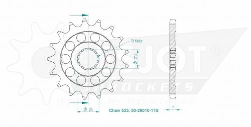 ESJOT FRONT 17T, LIGHT, 525