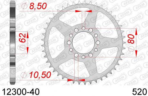 AFAM REAR STEEL 40T, 520 AF21230040