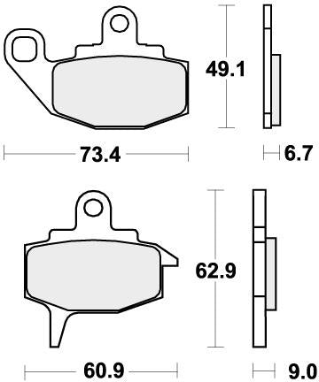 SBS 602HF BRAKE PADS ORGANIC