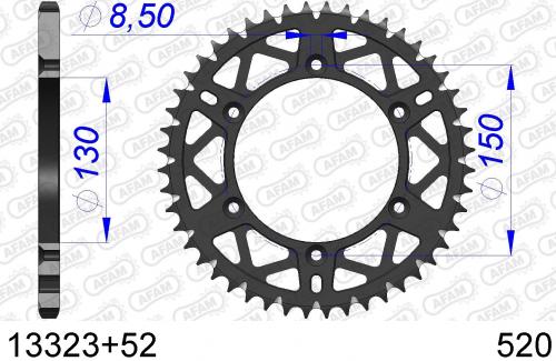 AFAM REAR ALU 52T, 520 AF51332352