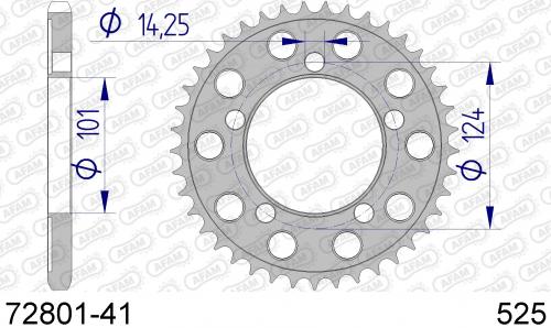 AFAM REAR ALU 41T, 525 AF57280141