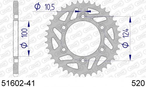 AFAM REAR ALU 41T, 520 AF55160241