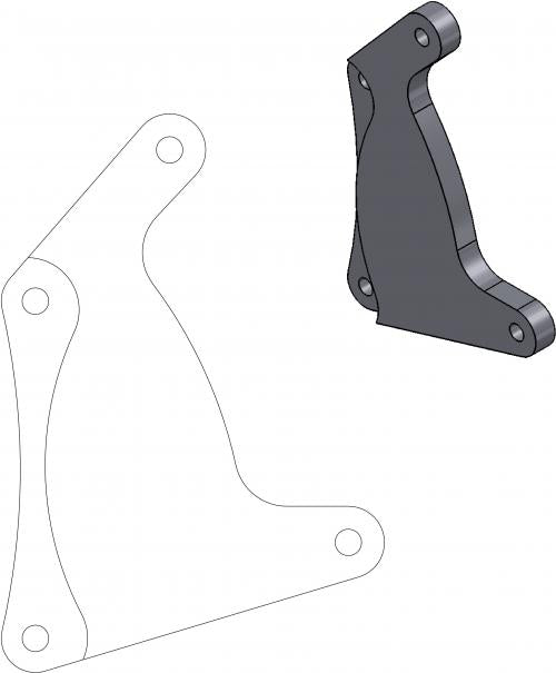 MOTO MASTER 211041, CALIPER ADAPTER BRACKET