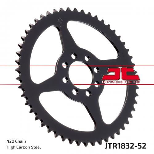JT SPROCKETS REAR STEEL 52T, 420 JTR183252
