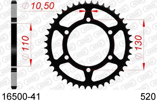 AFAM REAR STEEL 41T, 520 AF21650041