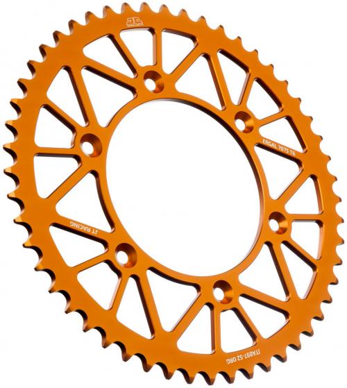 JT SPROCKETS REAR RACELITE ALU 52T ORANGE, 520
