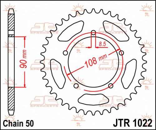 JT SPROCKETS REAR STEEL 38T, 530 JTR102238