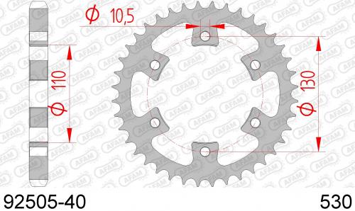 AFAM REAR STEEL 40T, 530 AF29250540