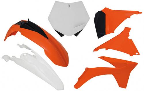 RTECH PLASTICS KIT 6 PCS KTM ORANGE-WHITE (OE) 563230634