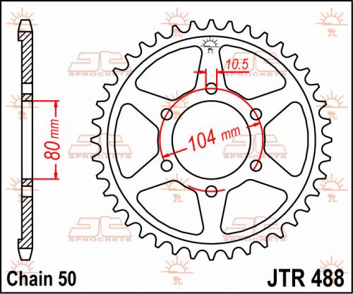 JT SPROCKETS REAR STEEL 38T, 530 JTR048838