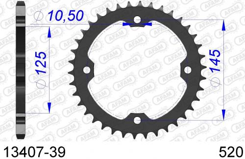 AFAM REAR ALU 39T, 520 AF51340739