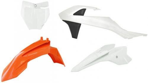 RTECH PLASTIC KIT 4 PCS K ORANGE-WHITE/BLACK (OE)