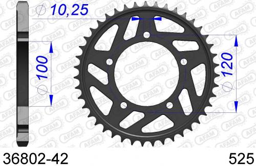 AFAM REAR ALU 42T, 525 AF53680242
