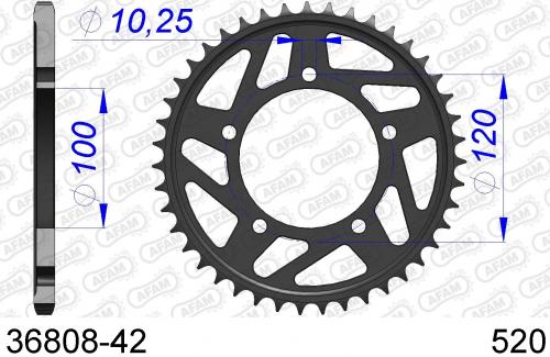 AFAM REAR ALU 42T, 520 AF53680842
