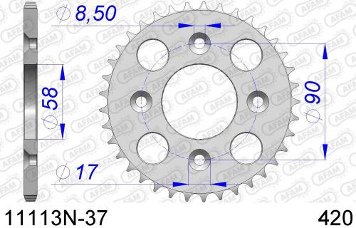 AFAM REAR ALU 37T, 420