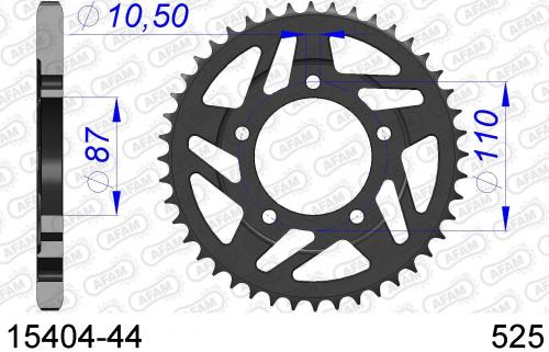 AFAM REAR ALU 44T, 525 AF51540444