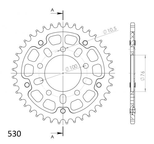 SUPERSPROX SUPERSPROX REAR STEALTH 40T, GOLD, 530 MARCHESINI/