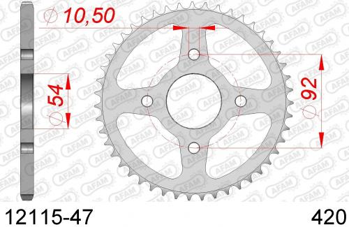 AFAM REAR STEEL 47T, 420 AF21211547