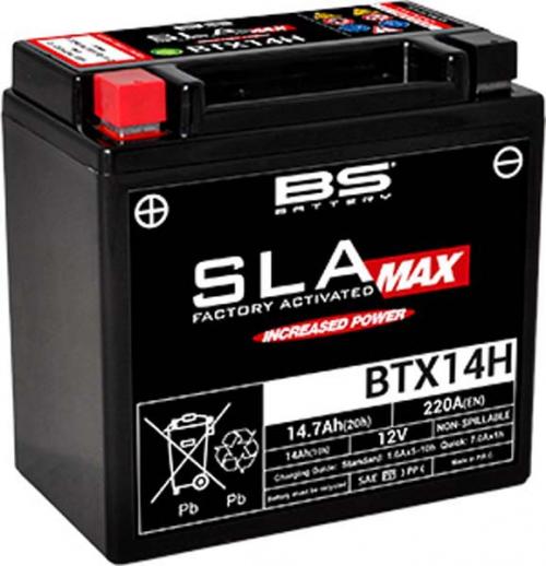 BS BATTERY BTX14H SLA MAX FACTORY ACTIVATED BS BATTERY