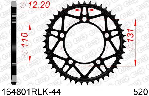 AFAM REAR STEEL 44T, 520 AF2164801RLK44