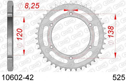 AFAM REAR STEEL 42T, 525 AF21060242