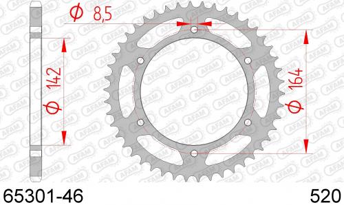 AFAM REAR STEEL 46T, 520 AF26530146