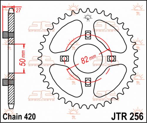 JT SPROCKETS REAR STEEL 41T, 420 JTR025641
