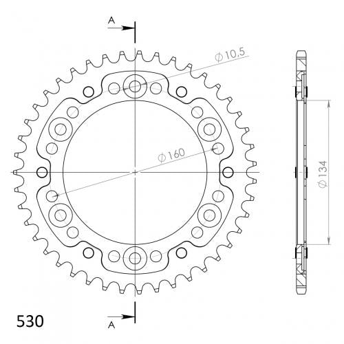 SUPERSPROX SUPERSPROX REAR ALU 43T, BLACK, 530 SU2130643B
