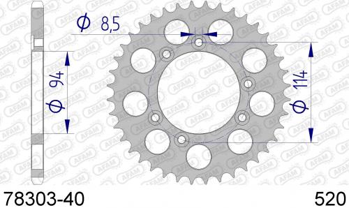 AFAM REAR ALU 40T, 520 AF57830340