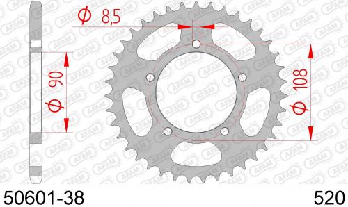 AFAM REAR STEEL 38T, 520 AF25060138