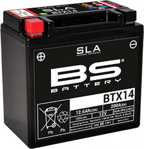 BS BATTERY BTX14 YTX14-BS SLA FACTORY ACTIVATED BS BATTERY