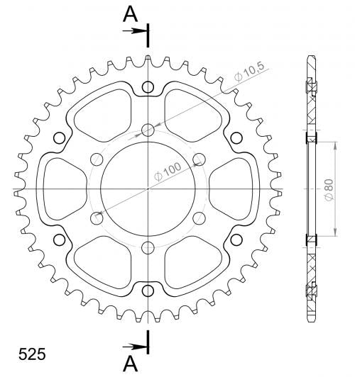 SUPERSPROX SUPERSPROX REAR STEALTH 44T, GOLD, 525 SU6709544G