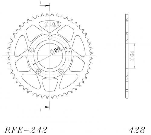 SUPERSPROX SUPERSPROX REAR STEEL 53T, BLACK SU424253B