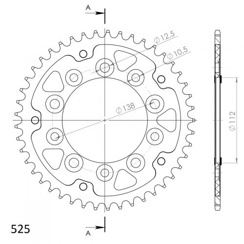 SUPERSPROX SUPERSPROX REAR STEALTH 46T, GOLD, 525 SU6130446G