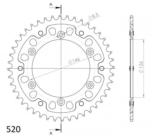SUPERSPROX SUPERSPROX REAR STEALTH 43T, BLUE, 520 SU680843D