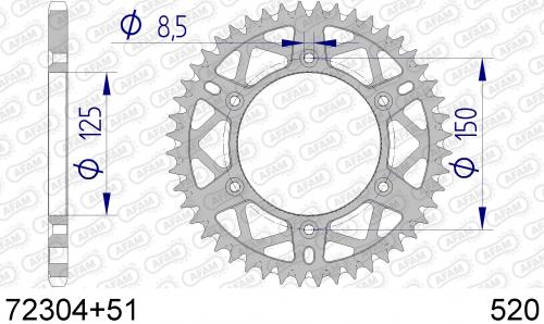 AFAM REAR ALU 51T, 520 AF57230451
