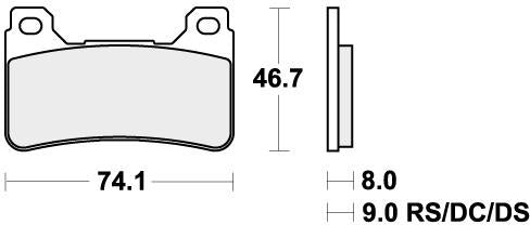 SBS 809DC BRAKE PADS ORGANIC RACING